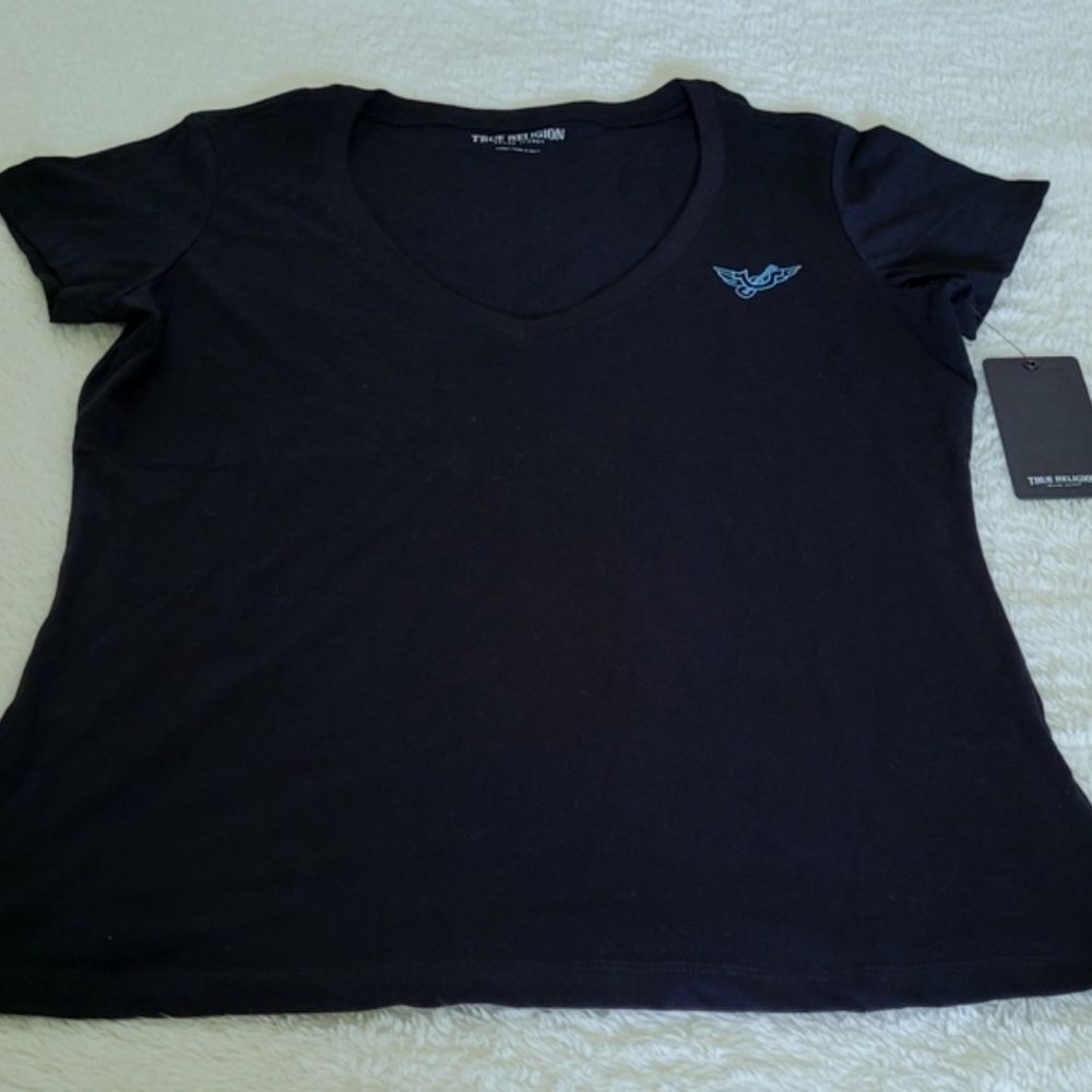 True Religion🙏 Logo Icons Slim Fit V-Neck Tee👕 - NWT - Picture 13 of 16